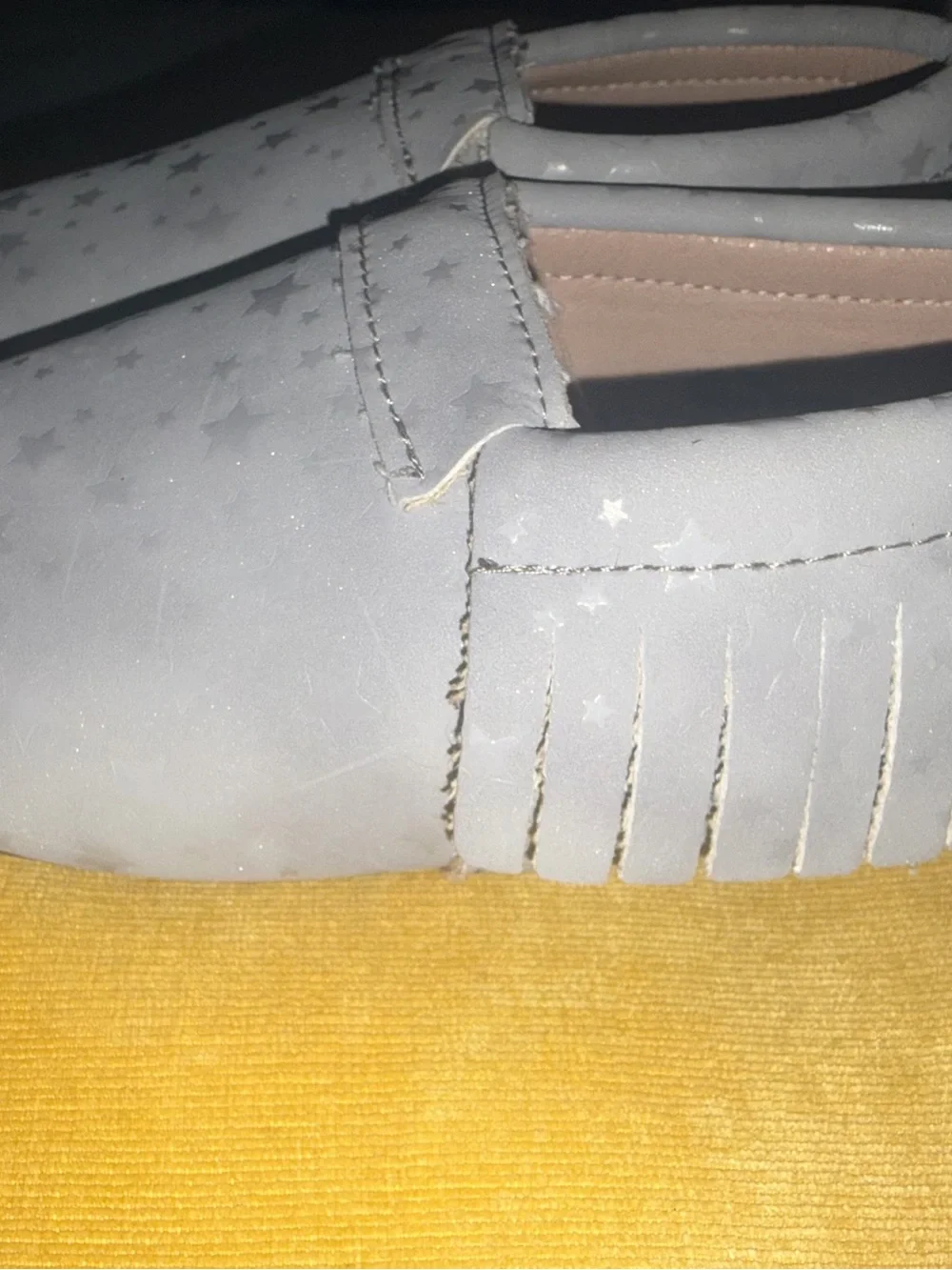 Monkey Feet Light Gray Star Moccasins